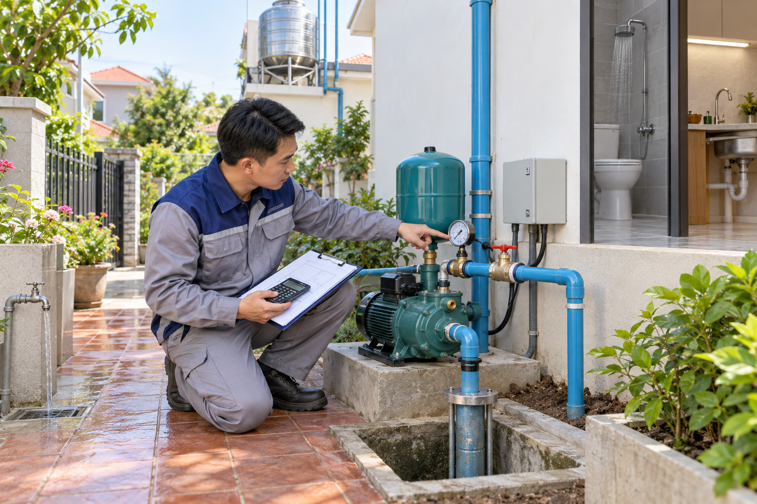 2. Tính lưu lượng và cột áp theo nhu cầu dùng nước của gia đình - Tư vấn chọn máy bơm - Máy Bơm Nhập Khẩu Chính Hãng