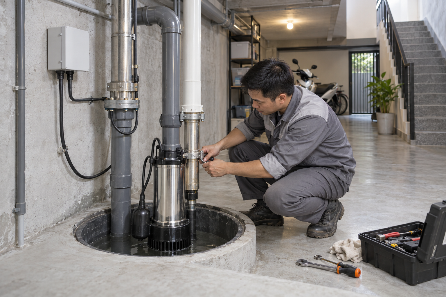 Cách chọn máy bơm thoát nước tầng hầm tại Hà Nội