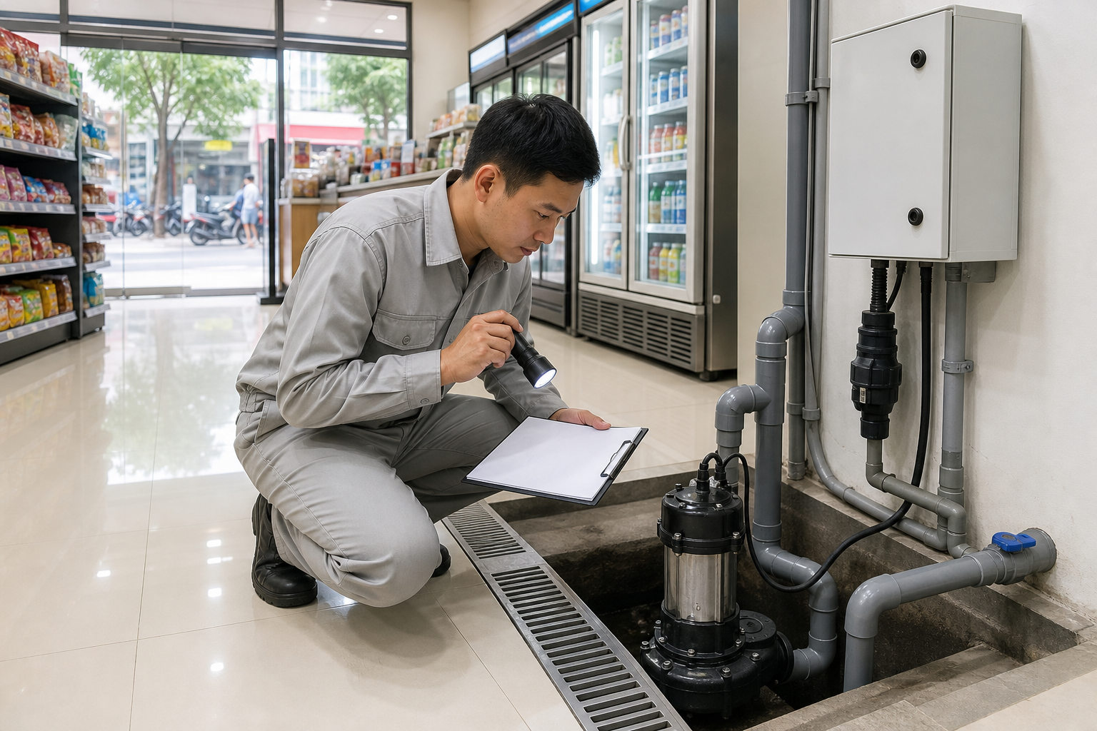 Cách chọn máy bơm nước thải phù hợp cho cửa hàng tiện lợi - Máy bơm nước thải - Máy Bơm Nhập Khẩu Chính Hãng