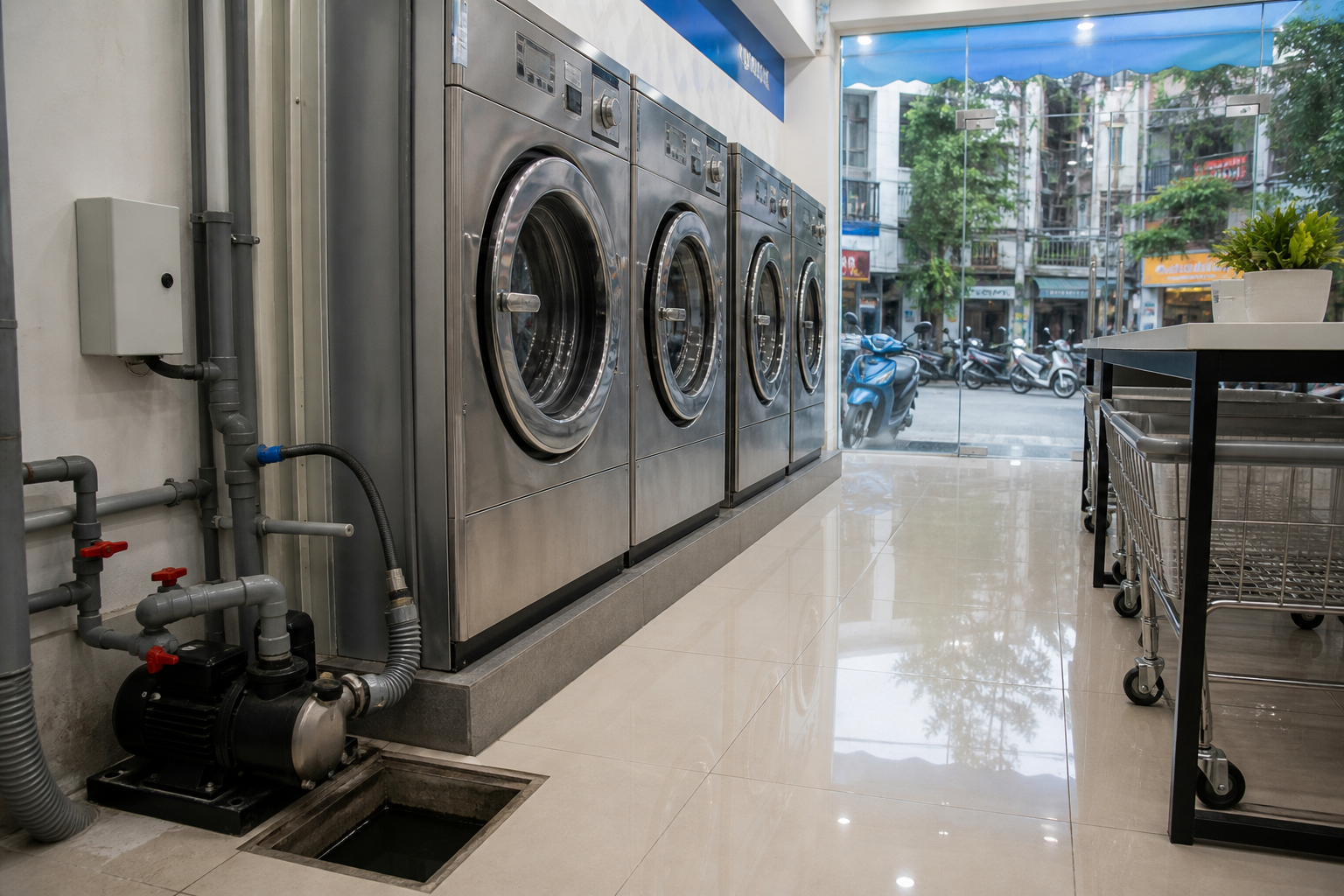 Chọn máy bơm nước thải cho tiệm giặt là Hà Nội