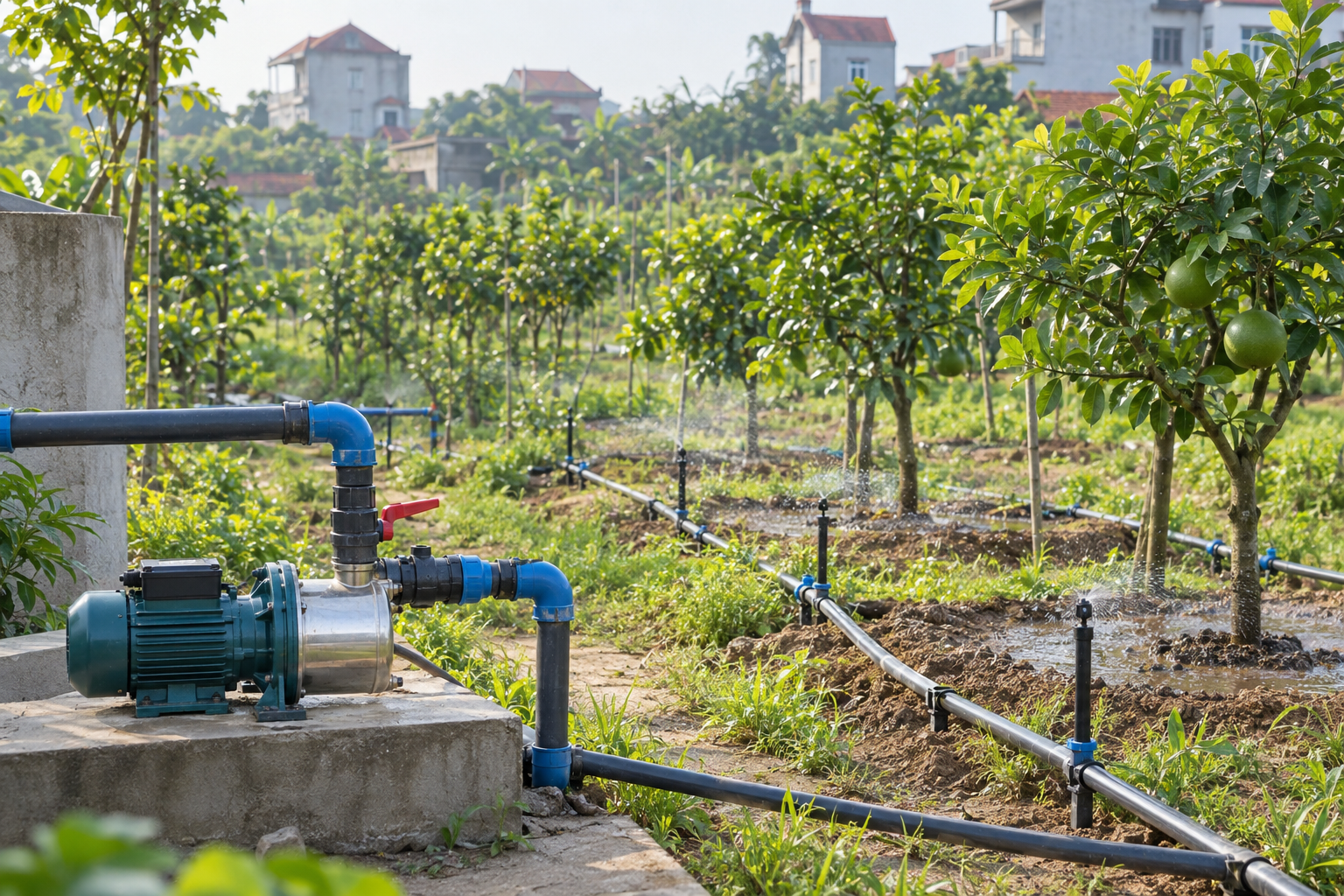 Đặc điểm tưới nước của vườn cây ăn quả tại Hà Nội - Máy bơm tưới tiêu - Máy Bơm Nhập Khẩu Chính Hãng