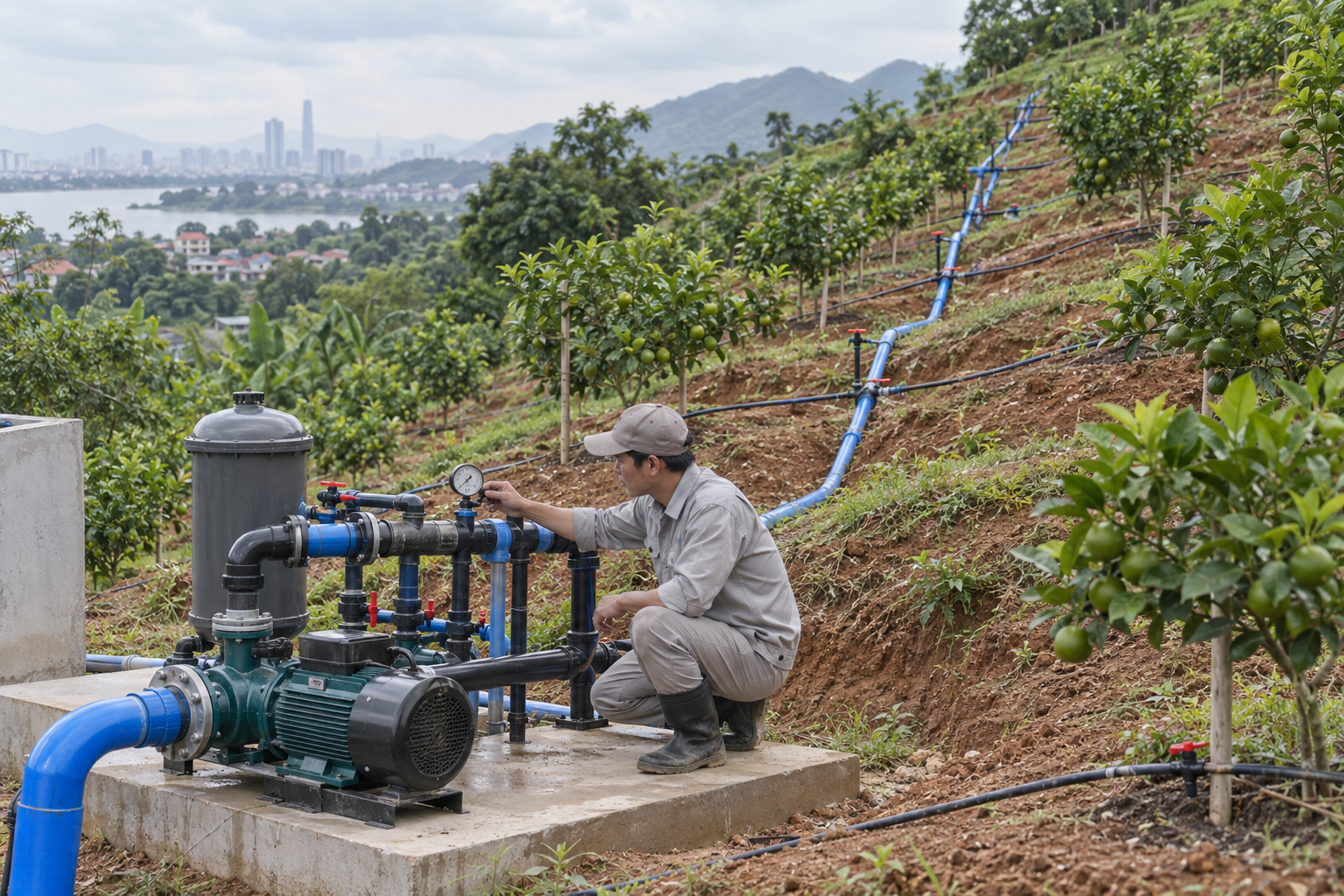 Vì sao vườn đồi cần tính máy bơm khác vườn bằng? - Máy bơm tưới tiêu - Máy Bơm Nhập Khẩu Chính Hãng