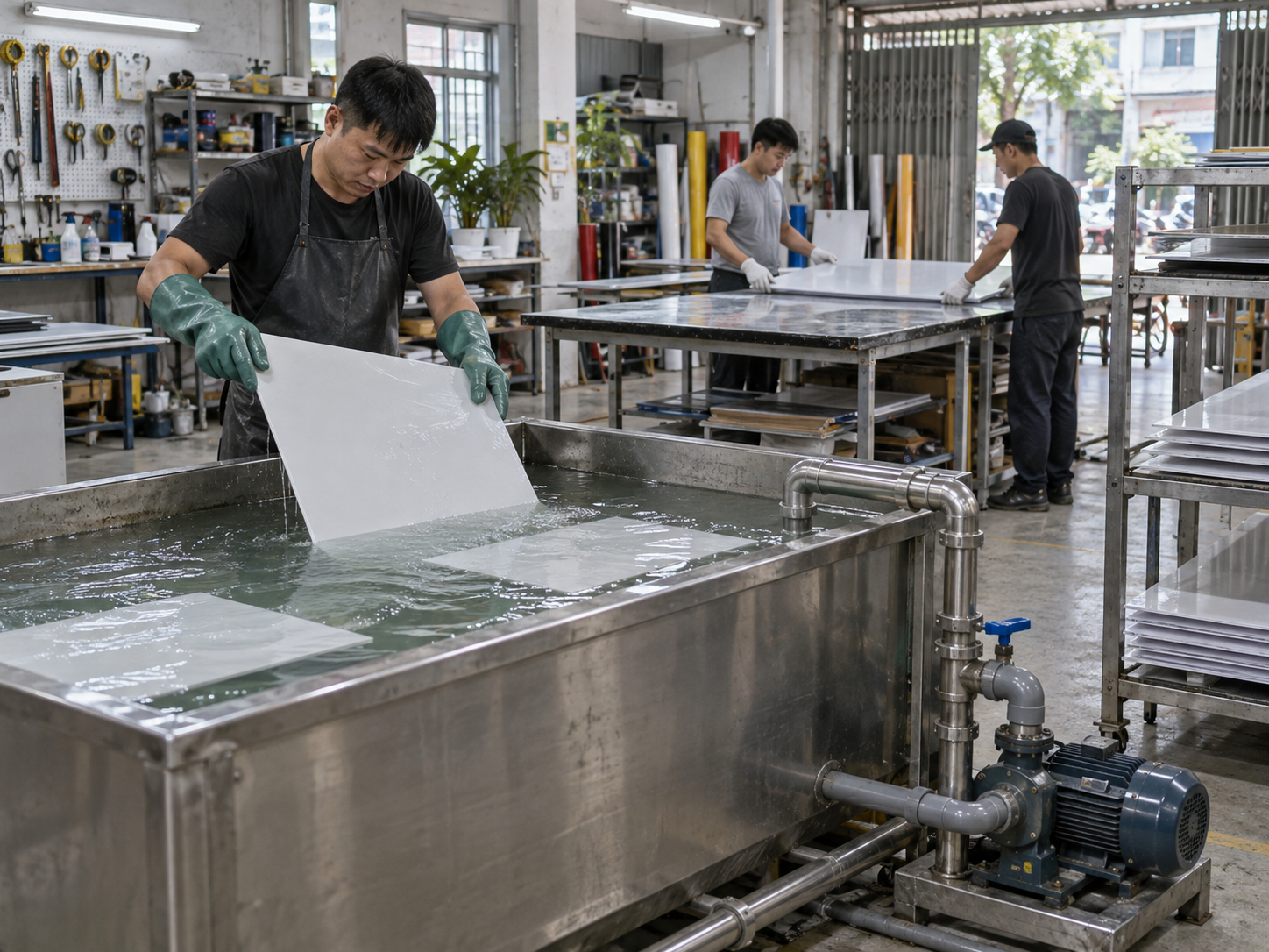 Máy Bơm Công Nghiệp Cho Bể Ngâm Tẩy Decal Hà Nội