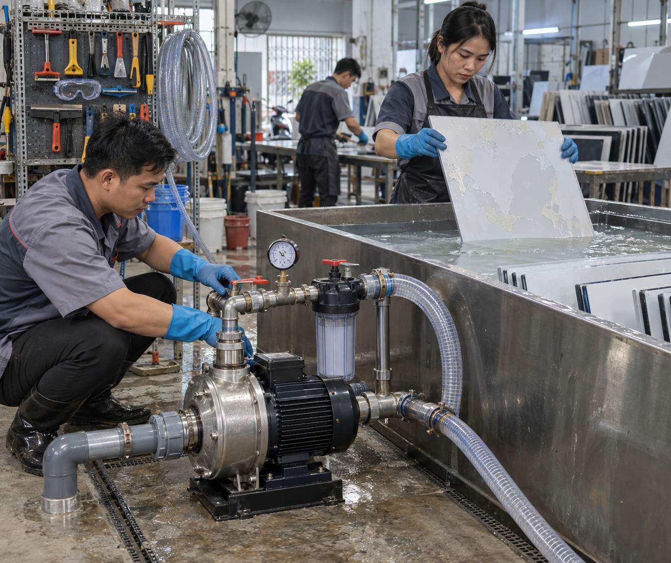 Tiêu chí chọn máy bơm công nghiệp cho bể ngâm tẩy decal - Máy bơm công nghiệp - Máy Bơm Nhập Khẩu Chính Hãng