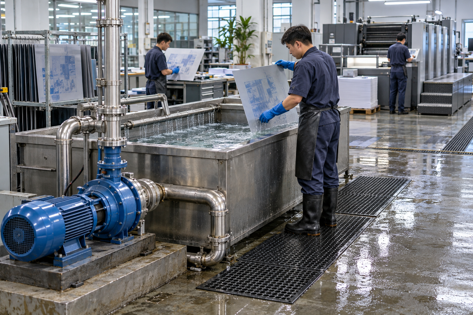 Máy Bơm Công Nghiệp Cho Bể Rửa Bản Kẽm In Offset Hà Nội