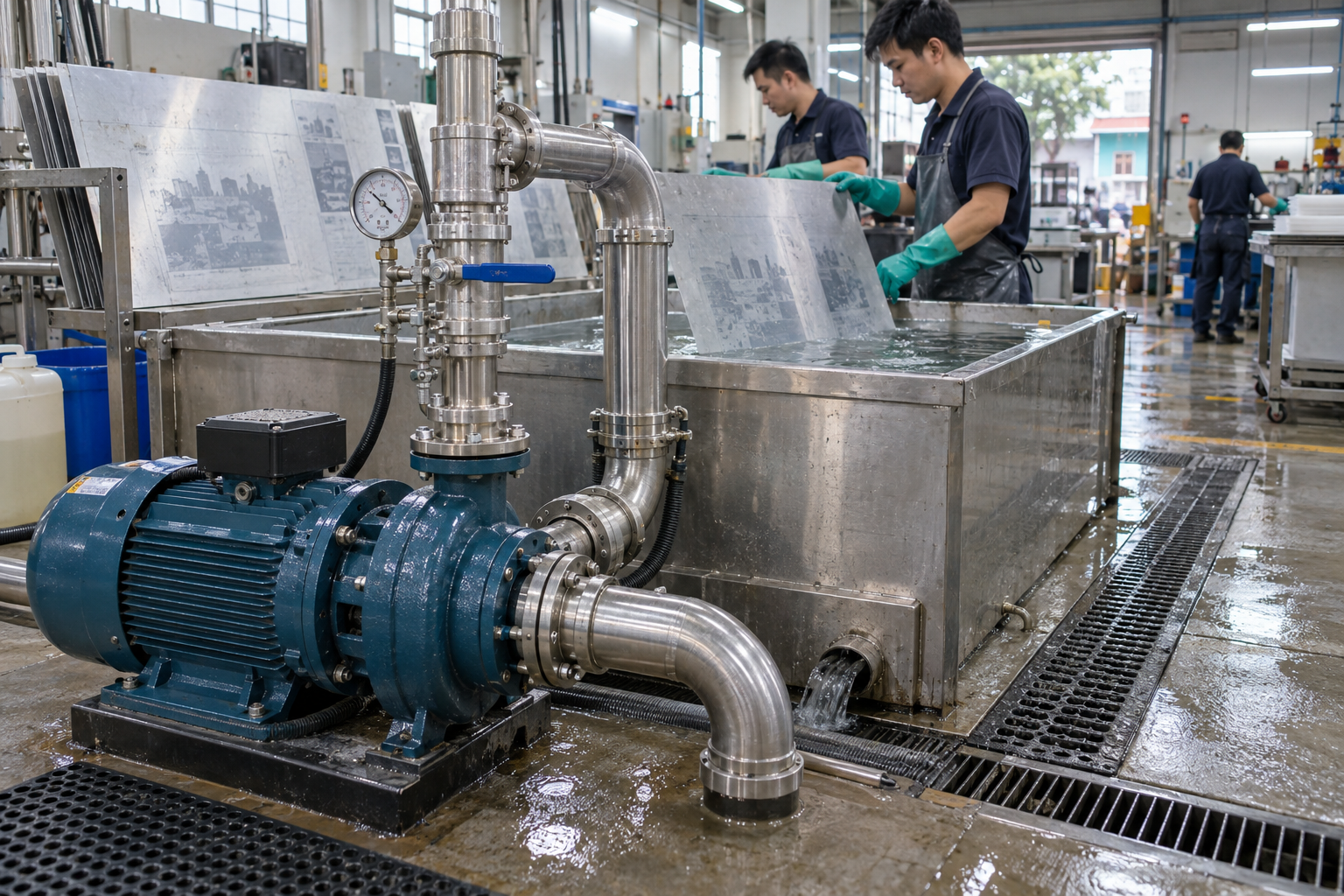 Tiêu chí chọn máy bơm công nghiệp cho bể rửa bản kẽm - Máy bơm công nghiệp - Máy Bơm Nhập Khẩu Chính Hãng