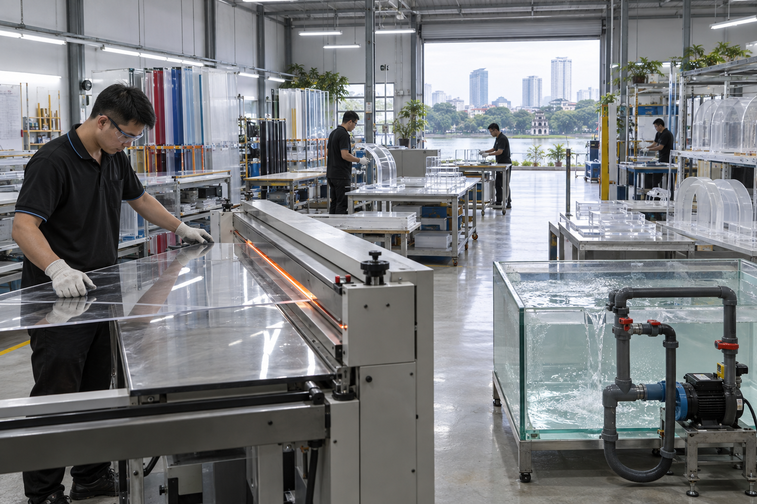 Máy Bơm Công Nghiệp Cho Bể Tuần Hoàn Máy Uốn Mica Hà Nội