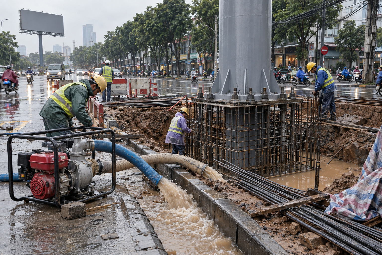 Vì sao công trình lắp trụ biển quảng cáo cần máy bơm riêng? - Máy bơm công nghiệp - Máy Bơm Nhập Khẩu Chính Hãng
