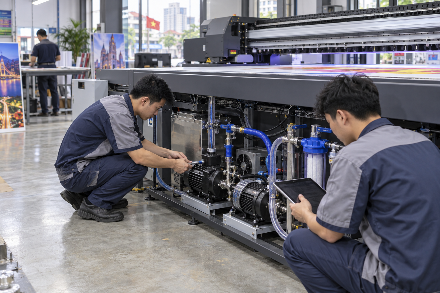 Những vị trí thường cần máy bơm trong hệ máy in UV - Máy bơm công nghiệp - Máy Bơm Nhập Khẩu Chính Hãng