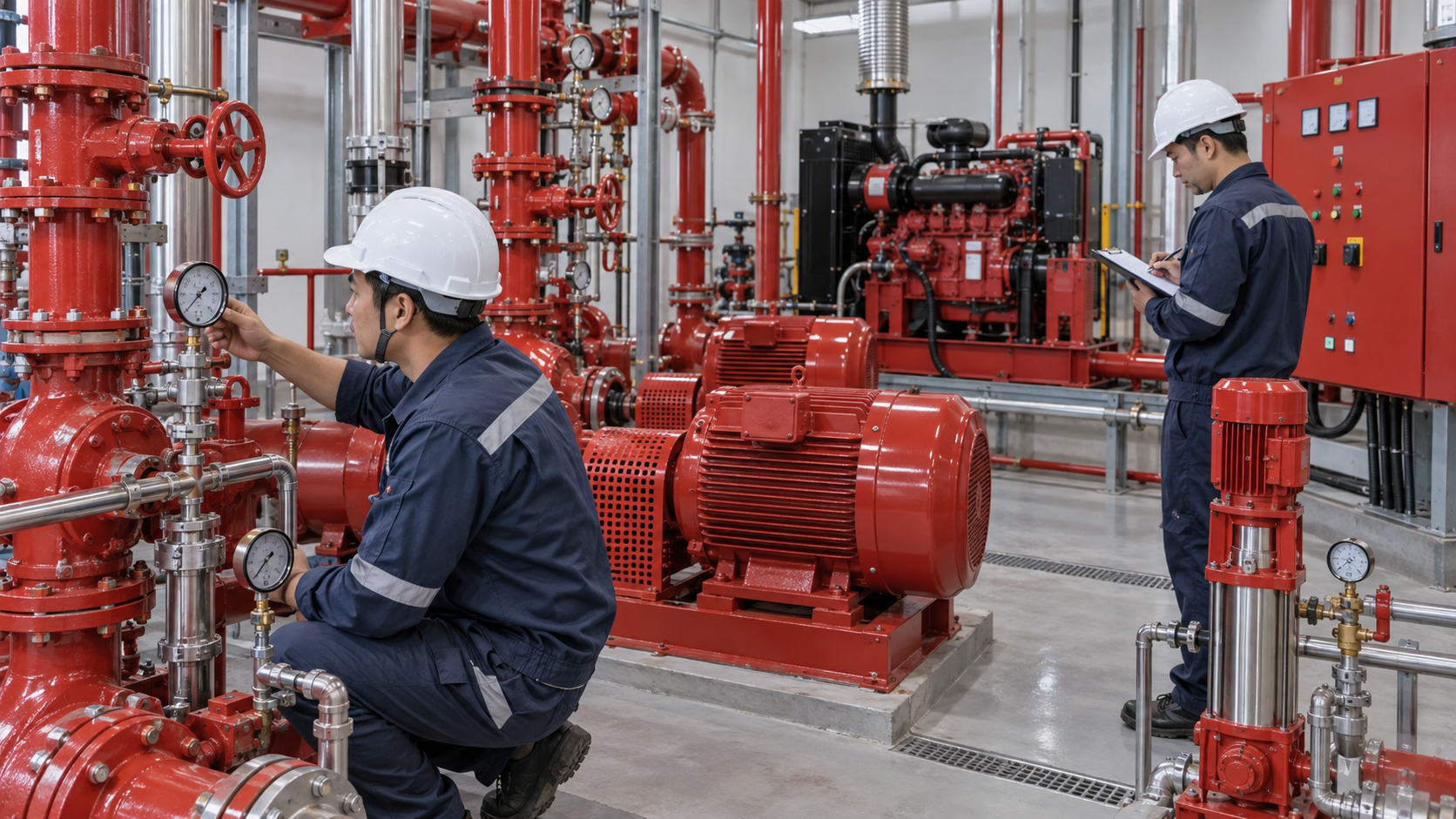 Vì sao cần kiểm tra máy bơm PCCC kỹ trước nghiệm thu? - Máy bơm PCCC - Máy Bơm Nhập Khẩu Chính Hãng