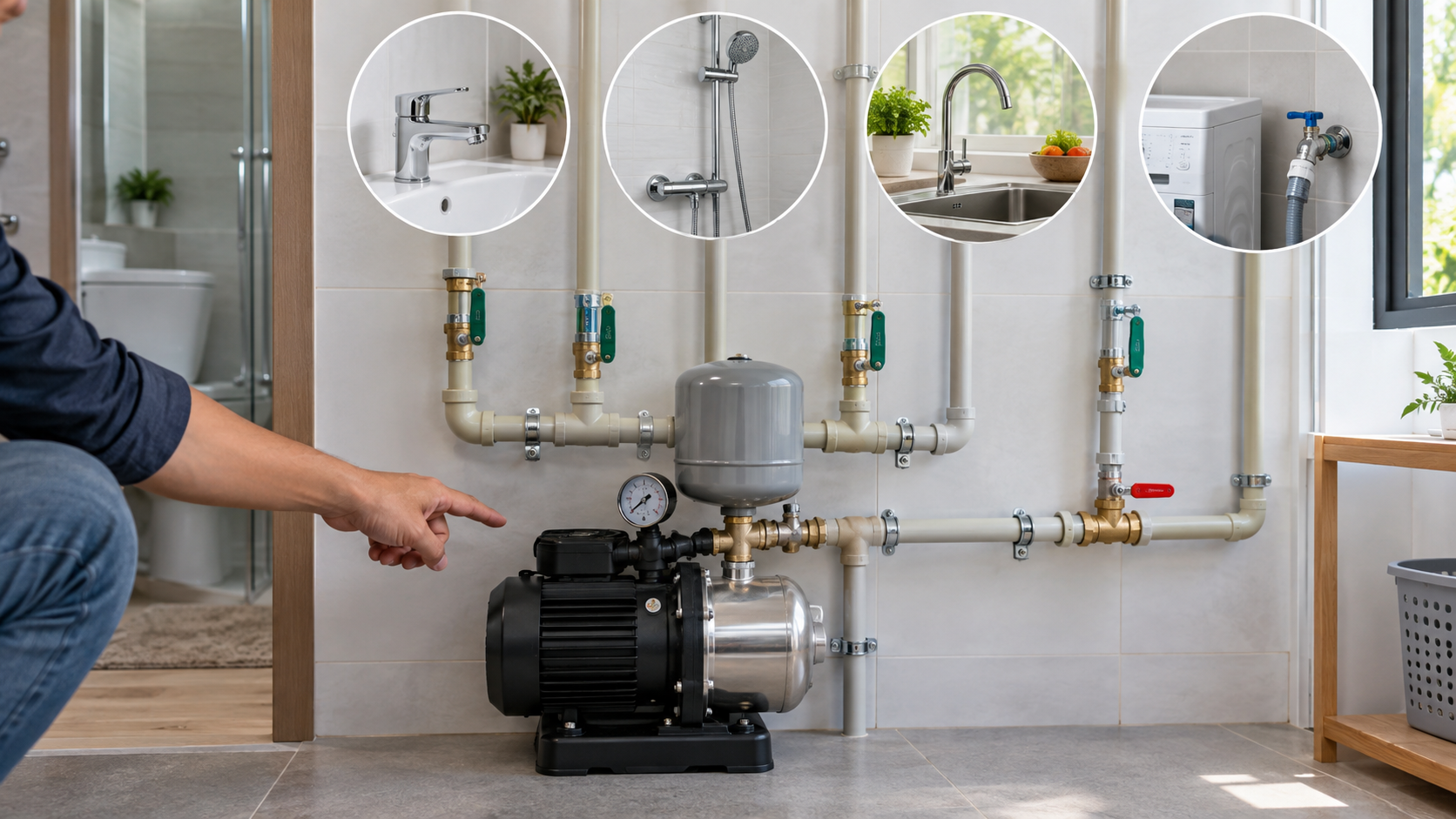 Cách chọn máy bơm tăng áp theo số vòi và thói quen dùng nước - Máy bơm tăng áp - Máy Bơm Nhập Khẩu Chính Hãng